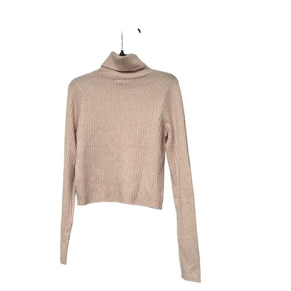 BP. Rib Crop Turtleneck Sweater in Pink Crystal, Sz. L - Picture 11 of 14